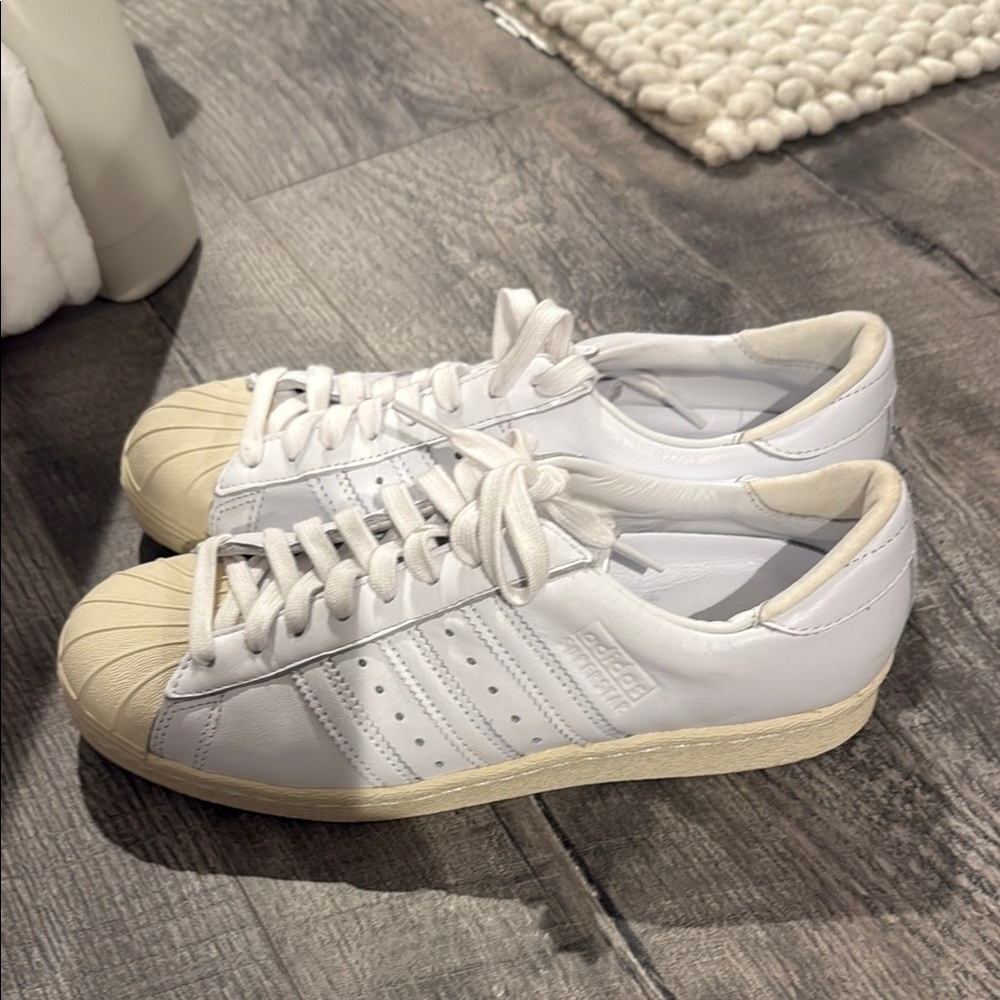 Adidas Superstar premium White Sneakers with Cream Soles
